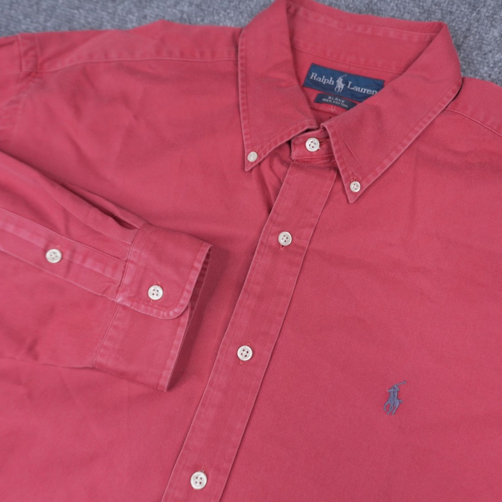 Polo Ralph Lauren Blake Shirt Mens XL Red Long Sleeve Cotton Button Down